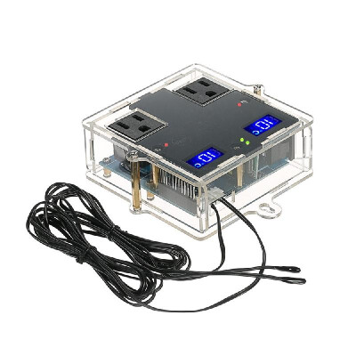 

GeekTeches High Precision LED Digital Temperature Controller Thermostat for Aquaculture with Case&Dual Channel Control Sensor