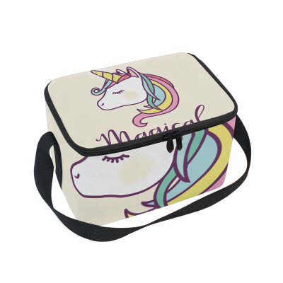 

ALAZA Lunch Box Insulated Magical Unicorn Lunch Bag Large Cooler Tote Bagfor Men Women