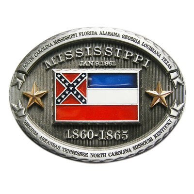 

New Vintage Mississippi State Flag Oval Belt Buckle Gurtelschnalle Boucle de ceinture BUCKLE-FG013