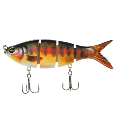 

Lixada Fishing Lure 4 Sections Hard Lure 3D Simulation Bait Big Segmented Artificial Bait VIB Bait Treble Hook Fishing Tool