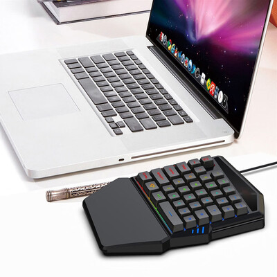 

Willstar 1PCS Ergonomic Multicolor Backlit One Hand Keyboard 35 Key Gaming Gaming Keyboard
