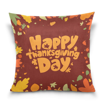 

ALAZA Thanksgiving Throw Pillow Cover 16 X 16 inch Cushion Cover with Thanksgiving Pattern Printed Pillowcase