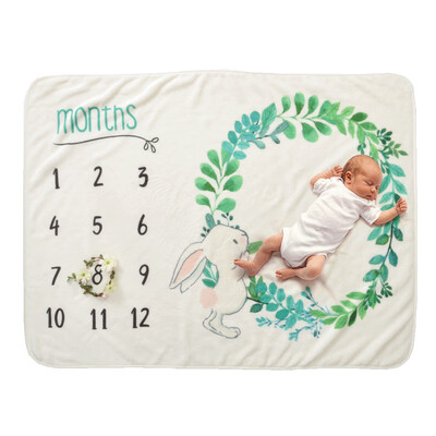 

Baby Monthly Milestone Blanket For Girl Boy Floral Wings Unicorn Frame Newborn Photo Prop Background Super Soft Flannel 28 40