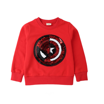 

Boy childrens sequins will change the cotton T-shirt pattern multi-color cotton long sleeves