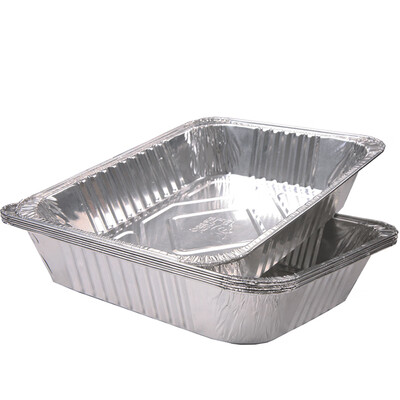 

Barbecue family aluminum foil plate rectangular tin foil tray disposable barbecue tray tin tray lunch box baking thick aluminum foil box 328266cm 4