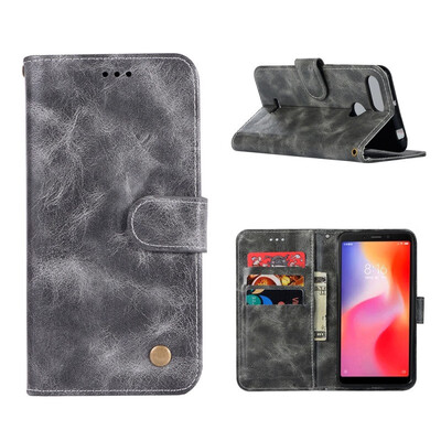 

MOONCASE Millet red rice 6 high-grade retro leather case - gray