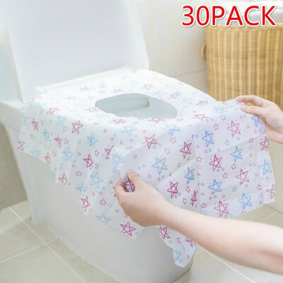 

Willstar 30 Pack Large Size Disposable Toilet Seat Covers Hygienic Waterproof PE Potty Seat Cover Portable Non-slip Toilet Covers