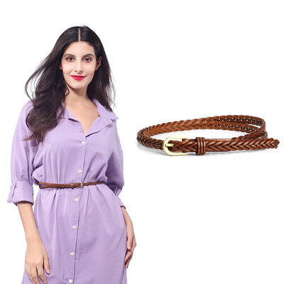 

VOCHIC Womens Skinny Braided Waist Belt Woven Thin Belt for Jeans Dress