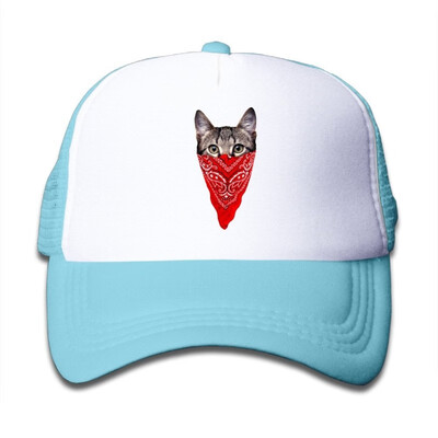 

Gangster Cat Baseball Hat Adjustable Back Mesh Cap For Baby