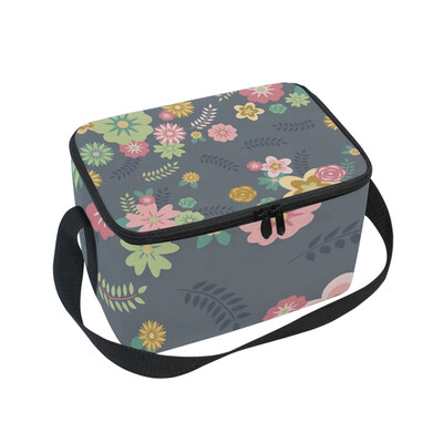 

ALAZA Lunch Box Insulated Floral Pattern Lunch Bag Large Cooler Tote Bag for Men Women