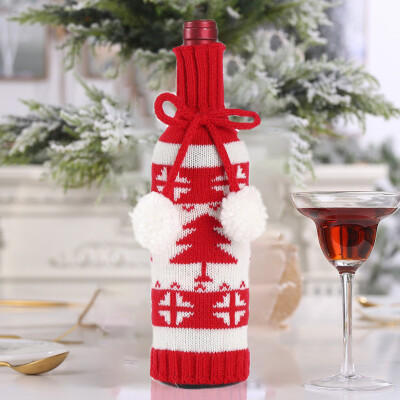 

Willstar Ugly Sweater Christmas Wine Bottle Cover Handmade Sweater Wine Bottle Bags for Christmas Decorations