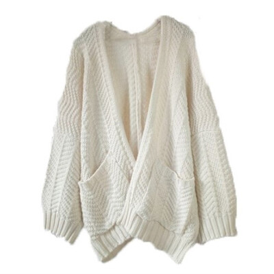 

2018 Korean version autumn&winter new loose joker long-sleeve cardigan in the long sweater schoolgirl sweater jacket