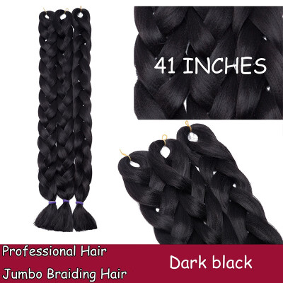 

24 Inches Braiding Hair Ombre for crochet Hair Weave with Synthetic&Twist Braiding Hair Extensions Dark black 100gpc