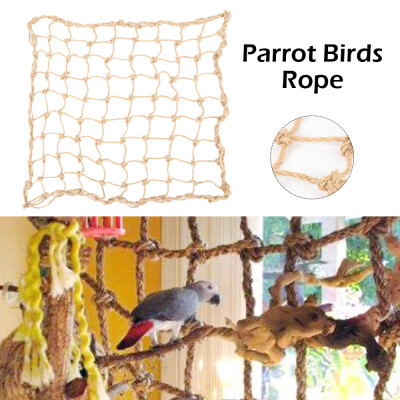 

Parrot Bird Climbing Net Cotton Rope Cage Wood Hemp Rope Ladder Toy Hanging Swing Net Parrot Perch Hammock Toy Decor