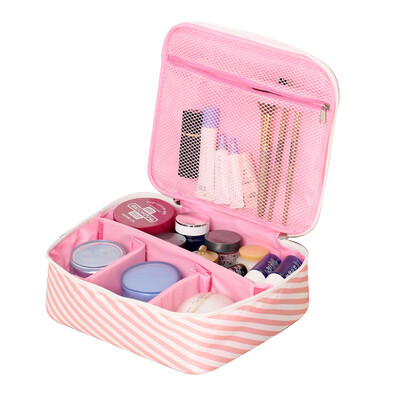 

Flamingo Beautician Cosmetic Case Double Zipper Women Travel Organizer Waterproof Portable Large Capacity Storage Bag Makeup Bags