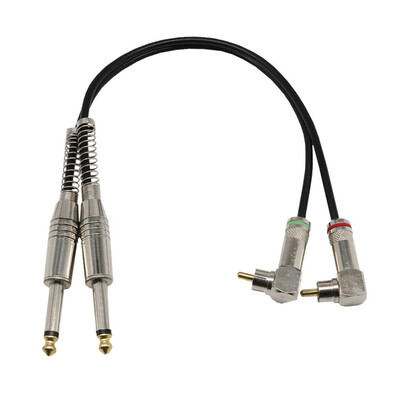 

2 Pieces Dual 635mm Jack Male to Dual balanced RCA Audio Speaker Male Cable 2 to 2 Mixer Line Audio Cable Silver
