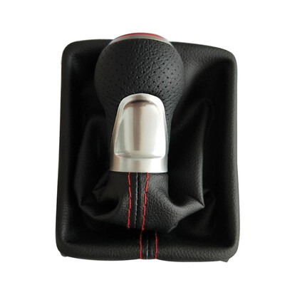 

For Audi A4 S4 B8 8K A5 8T Q5 8R S Line 07-15 Shift Knobs with PU Leather Boot RED LINE Gear Shift Knob With Red Ring