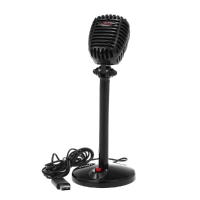 

JIES Retro Condenser Microphone Wired Mic USB Port Game Singing Mic for PC Computer With Sound Card