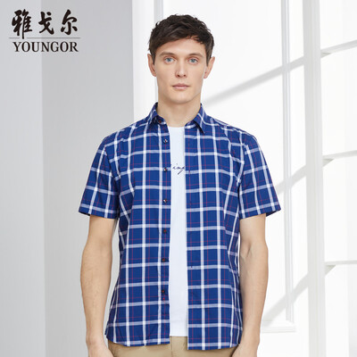 

Youngor shirt mens 2019 spring youth mens casual dress shirt YSXX10439FFY blue 40