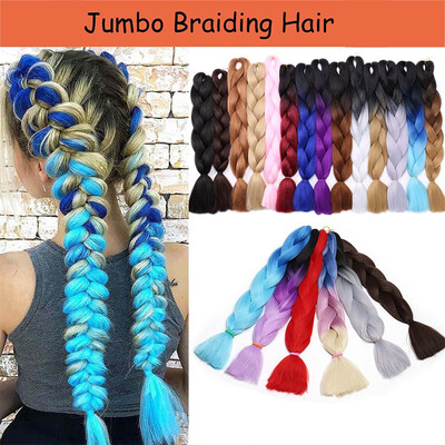 

24 Inches Braiding Hair Ombre for crochet Hair Weave with Synthetic&Twist Braiding Hair Extensions Dark black 100gpc