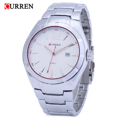 

Curren 8103 Men Quartz Watch Calendar Water Resistance Stainless Steel Band Wristwatch