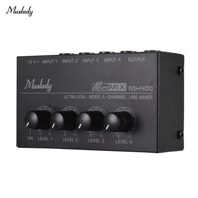 

MX400 Ultra-compact Low Noise 4 Channels Line Mono Audio Mixer with Power Adapter