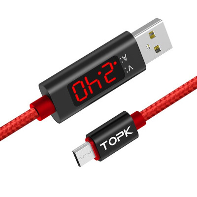 

TOPK DLine1 Micro USB Cable 12M39ft Voltage&Current Display Nylon Braided Durable USB Charging Cable & Data Sync