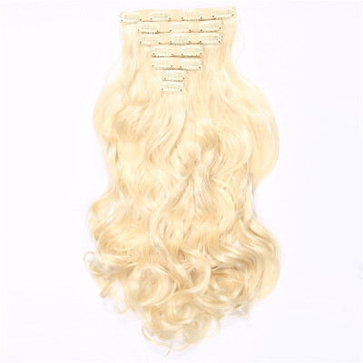 

Amazing Star 16 Clips Hair 18 Inches Clips In Hair Curly Wave Hair Extensions Clip For Women Synthetic Hair 7 Piece Blond 613