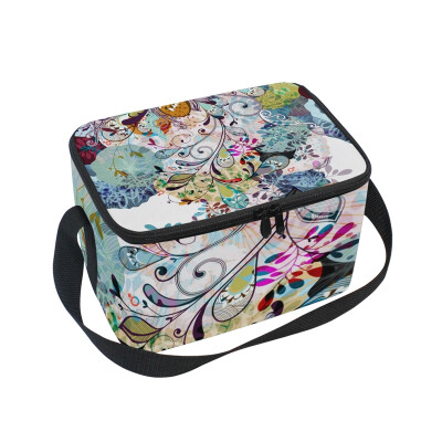 

Lunch Box Insulated Lunch Bag Large Cooler Floral Mandala Tote Bagfor Kids Men Women