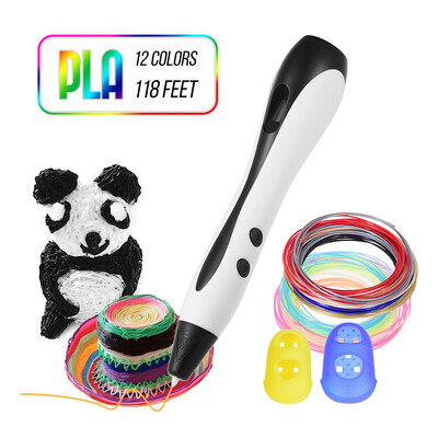 

3D Pen with PLA Filament Refills LCD Screen Professional 3D Drawing Printing Pen Extruding Speed Temperature Control Perfect Gift