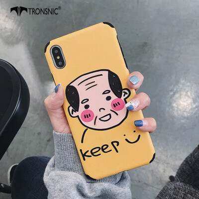 

TRONSNIC Cute Cartoon Grandpa Phone Case for iPhone 7 8 Plus Relief Grandma Case Yellow Silicone Cover