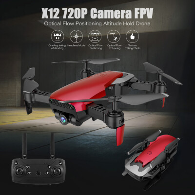 

Dongmingtuo X12 720P Wide Angle Camera WiFi FPV Drone Optical Flow Altitude Hold Gesture Taking Photo RC Quadcopter