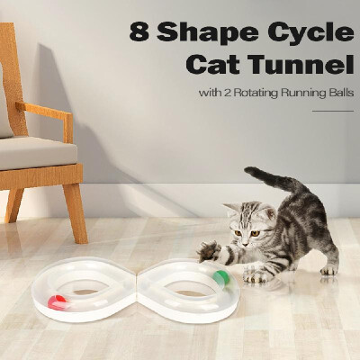 

carno Cat Track Toy 8 Shape Cycle Cat Tunnel Ball Disk Interactive Toy for Kittens Exercise