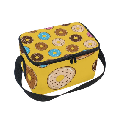 

ALAZA Lunch Box Insulated Lunch Bag Large Cooler Donut Background Tote Bag