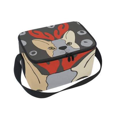 

ALAZA Lunch Box Insulated Lunch Bag Large Cooler Merry Christmas Animal Tote Bag