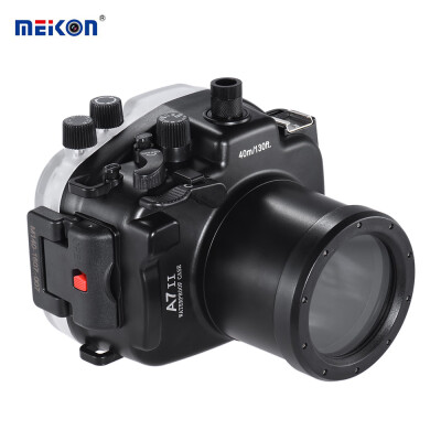 

MEIKON SY-19 40m 130ft Underwater Waterproof Camera Housing Black Waterproof Camera Case for Sony A7 II with Interchangeable Por