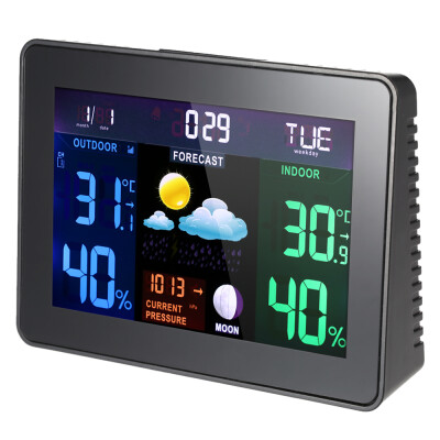 

Multi-functional Digital LCD Wireless Weather Station Clock Alarm Snooze Function Indoor Outdoor Thermometer Hygrometer Barometer