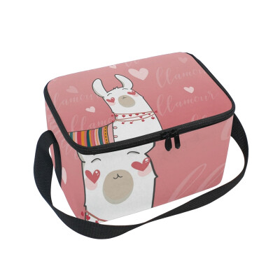 

ALAZA Lunch Box Insulated Lunch Bag Large Cooler Lama In Cartoon Style 1 Tote Bag