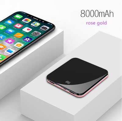 

Power Bank Wireless Charger Mirror Digital Display Portable Mini Fast Charging