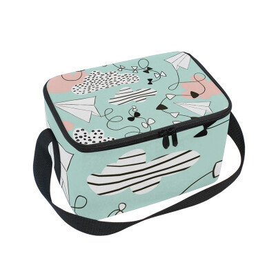 

ALAZA Lunch Box Insulated Lunch Bag Large Cooler Airplanes And Clouds Tote Bag