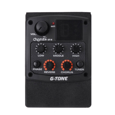 

Cherub G-Tone GT-5 Acoustic Guitar Preamp Piezo Pickup 3-Band EQ Equalizer LCD Tuner with ReverbChorus Effects
