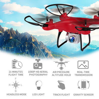 

GLOBAL DRONE GW26 1080P HD Camera Wifi FPV Voiced Control Altitude Hold RC Training Quadcopter Drone