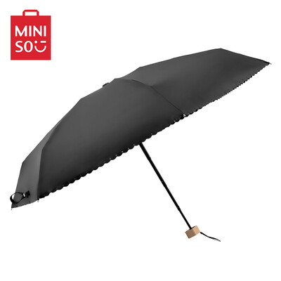

Ming Chuangyou MINISO umbrella self-employed men&women sun folding sunshade European rain&sun UV sun protection 50 mini dual-use students ultra light black double outdoor