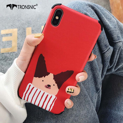 

TRONSNIC Retro Dogs Phone Case for iPhone X XS Cases Matte Cute Cartoon Soft Cover Shockproof Capa
