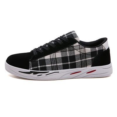 

2018 autumn new leather mens shoes muffin thick-soled plaid trend sports&leisure sports versatile shoes