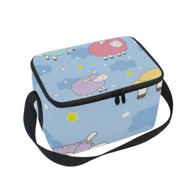 

ALAZA Lunch Box Funny Sheep Insulated Lunch Bag Large Cooler Tote Bagfor Men Women