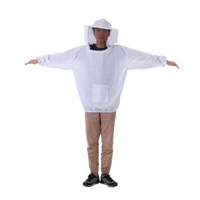 

White Beekeeping Jacket Veil Beekeeping Hat Suit Smock Protective Equipment Kit  Fits All