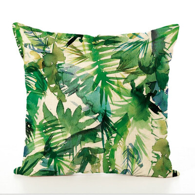 

Home Furnishing Explosion Cushion Sofa Back Pillowcase Creative Green Plant Bed Cushion