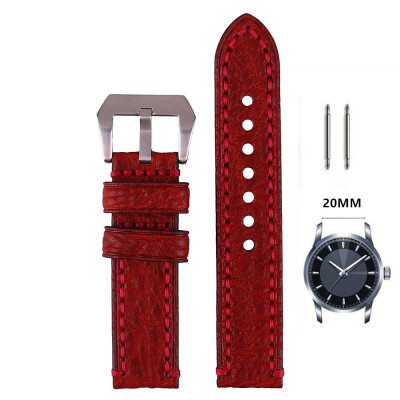 

20mm 22mm 24mm Genuine Leather Watch Bands Oil Tanned Leather Red watch Strap