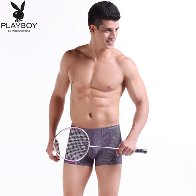 

Playboy 3208 Mens Underwear Boxer Briefs Seamless Mens Boxer Single Pack Purple XL